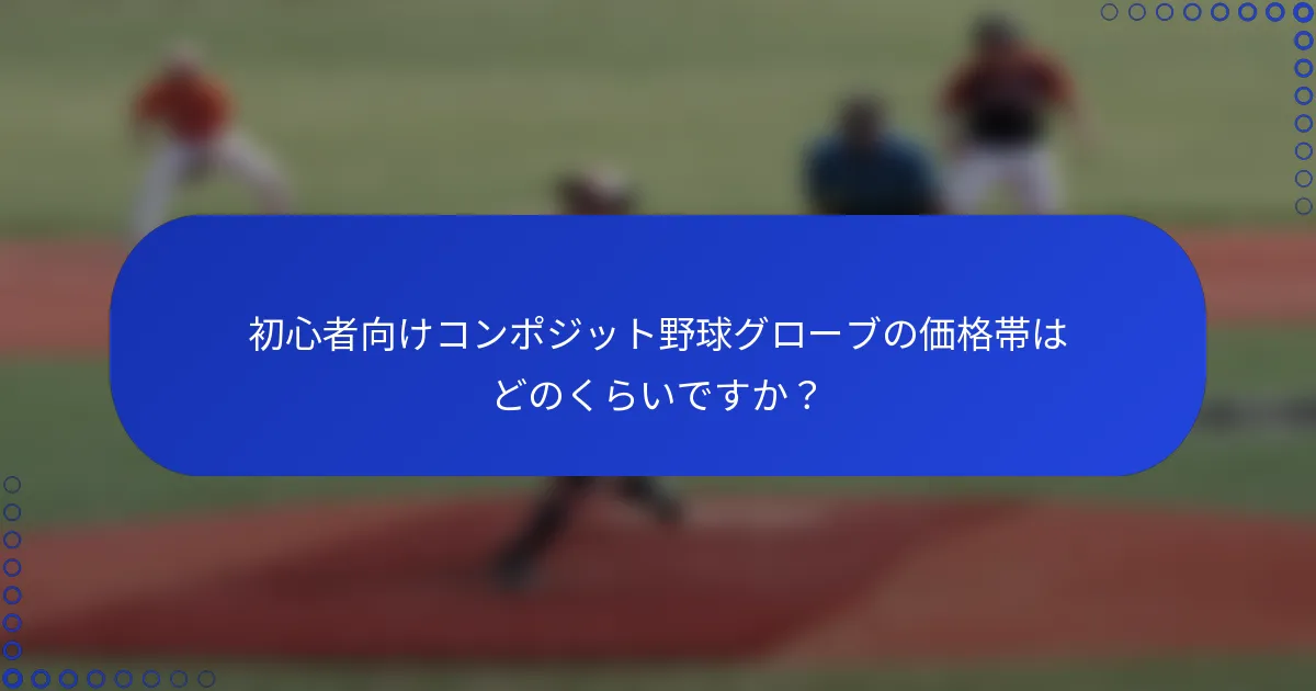 初心者向けコンポジット野球グローブの価格帯はどのくらいですか？