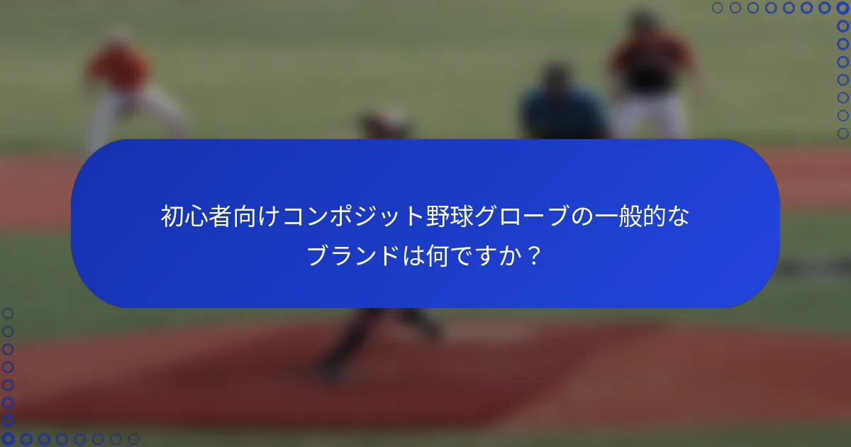 初心者向けコンポジット野球グローブの一般的なブランドは何ですか？