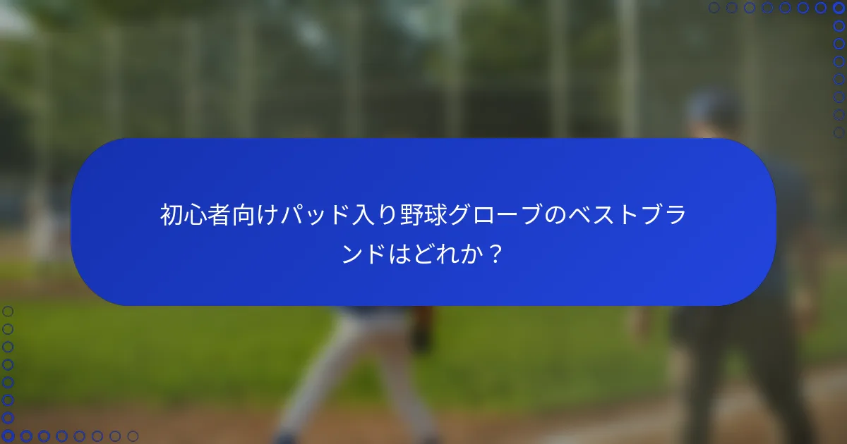 初心者向けパッド入り野球グローブのベストブランドはどれか?