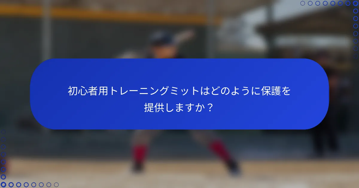 初心者用トレーニングミットはどのように保護を提供しますか?