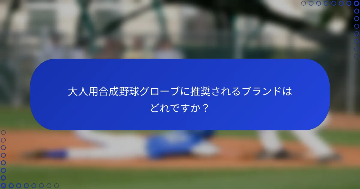 大人用合成野球グローブに推奨されるブランドはどれですか？