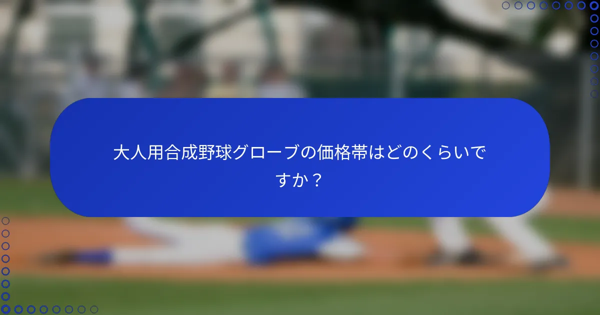 大人用合成野球グローブの価格帯はどのくらいですか？