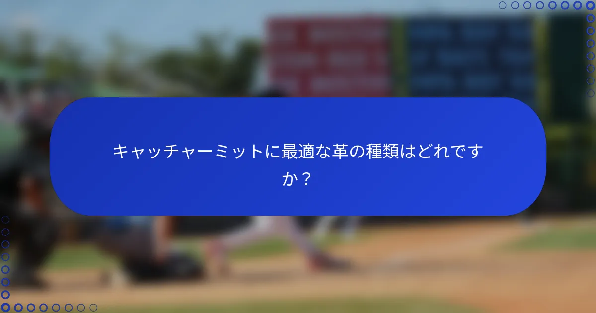 キャッチャーミットに最適な革の種類はどれですか？