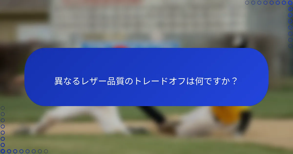 異なるレザー品質のトレードオフは何ですか？